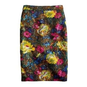 J Crew Floral Brocade skirt